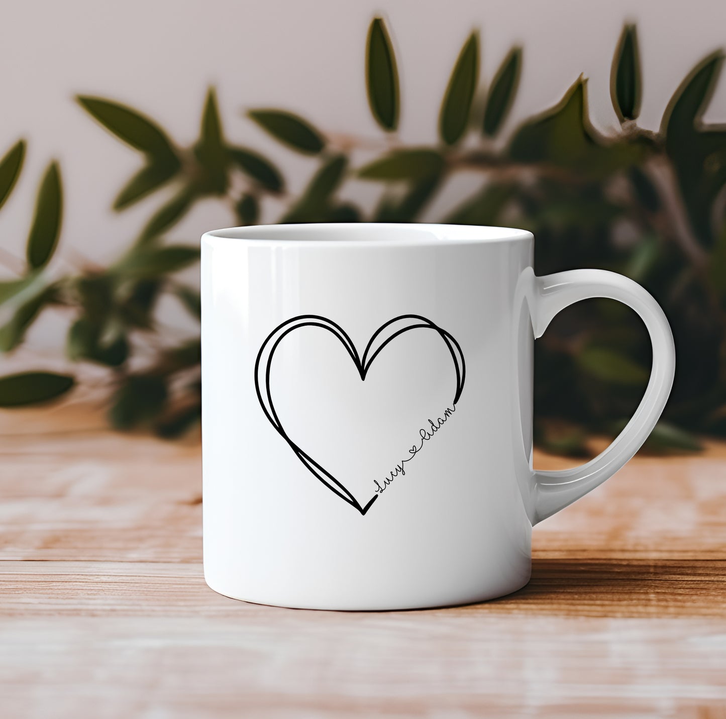 Names in a Heart Mug