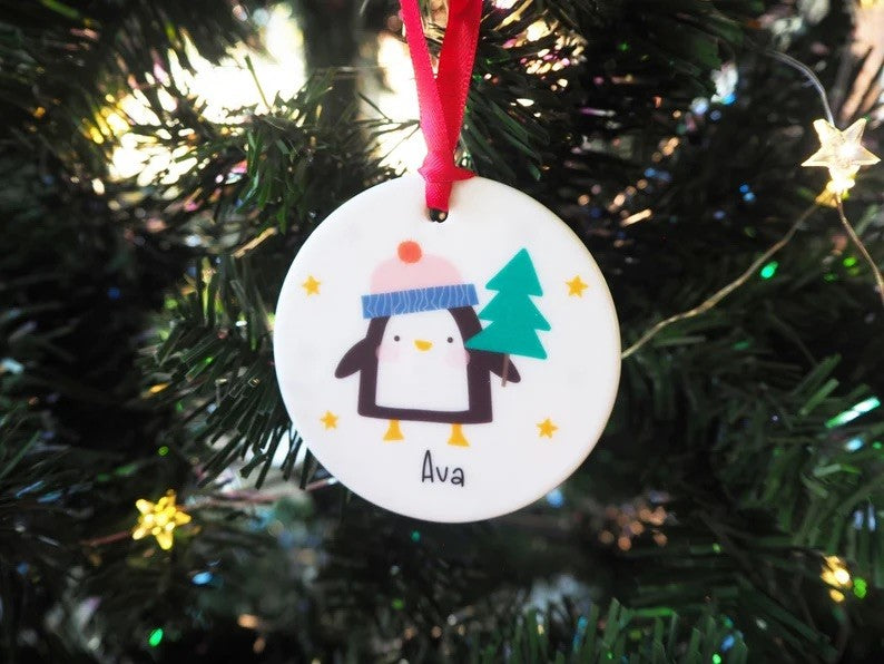 Personalised Cute Penguin Bauble