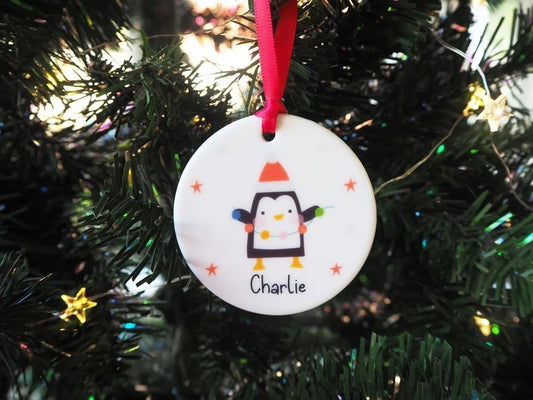 Personalised Cute Penguin Bauble