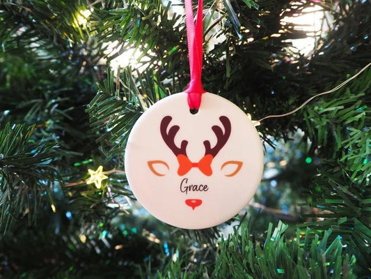 Personalised Reindeer Bauble