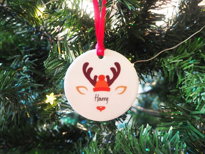 Personalised Reindeer Bauble