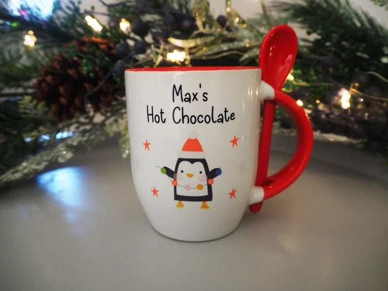 Personalised Hot Chocolate Mug & Spoon