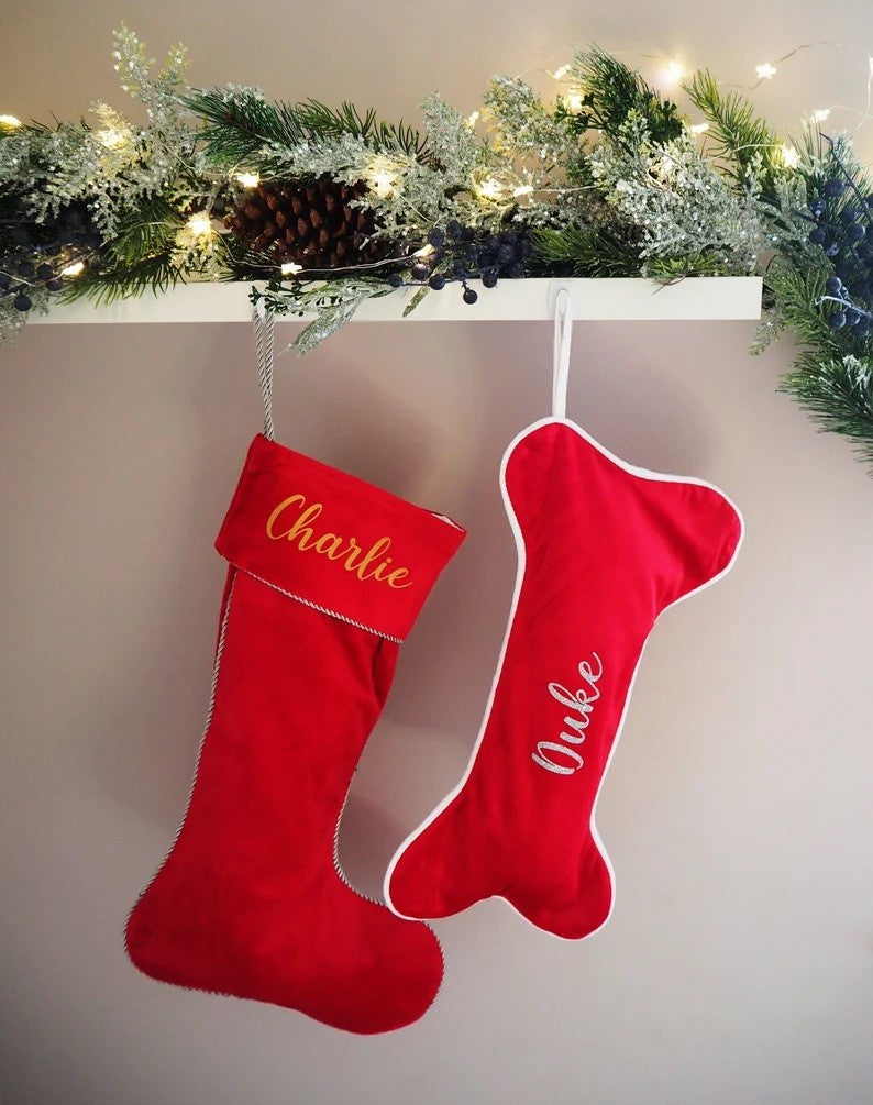 Personalised Velvet Dog Stocking