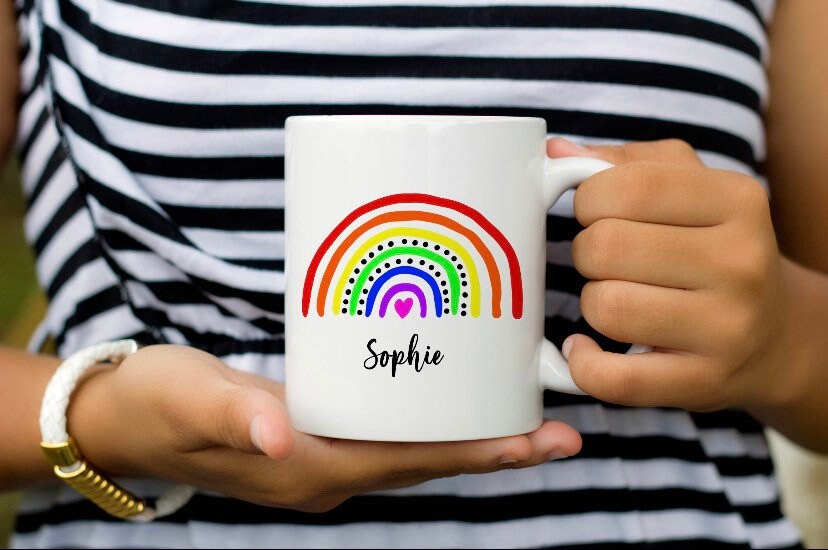 Personalised Rainbow Mug - Coffee Mug - Gift Mug - Cup - Rainbow Gifts