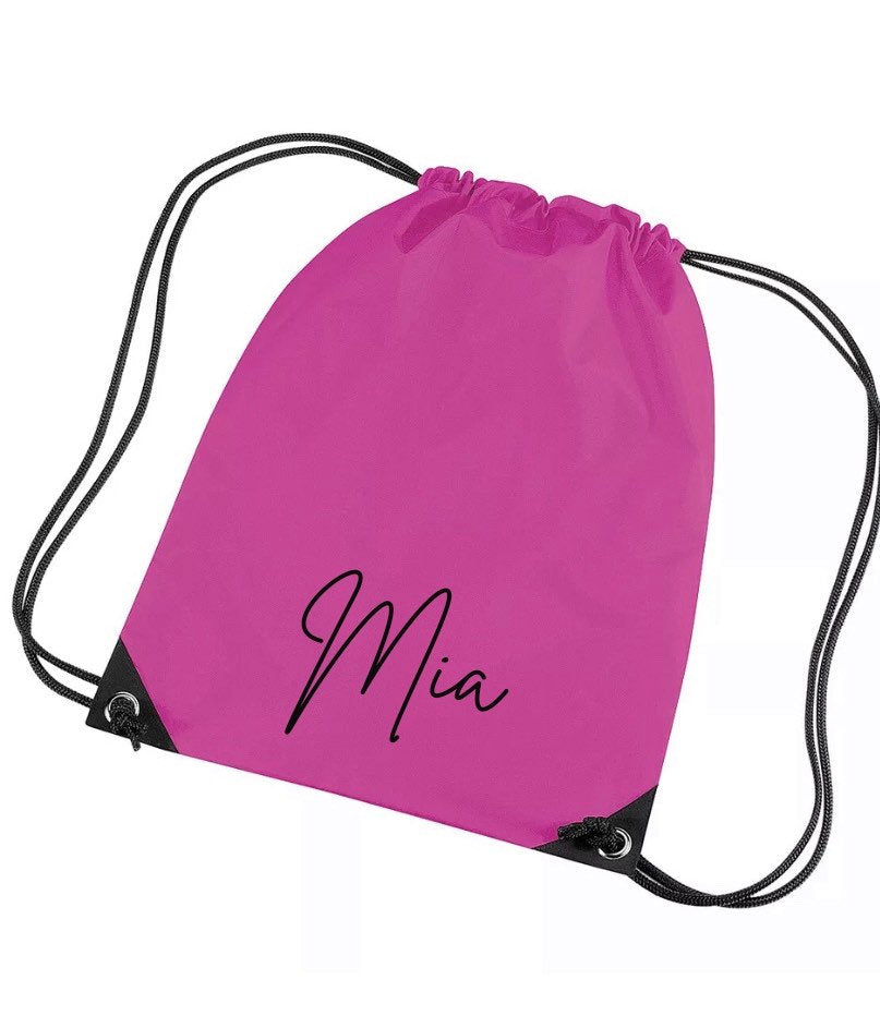 Personalised Gym Sack, Girls Back To School Drawstring Bag PE, Gym Sack, Gym Bag