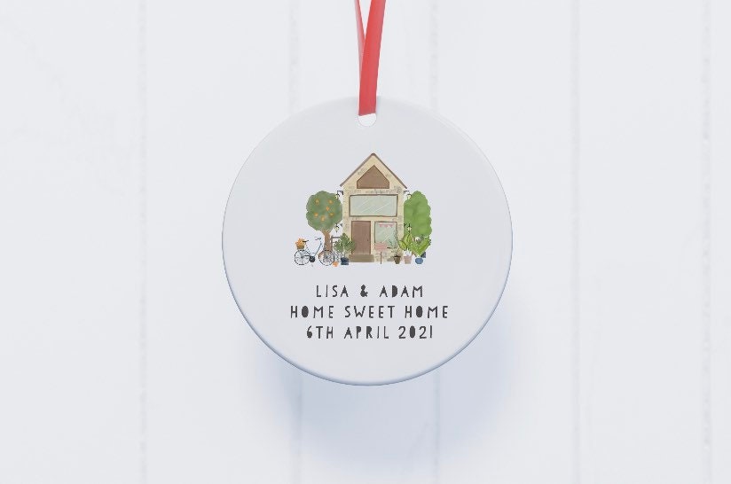 New Home Keepsake, Ceramic hanging bauble, new home bauble, new home ornament, new home decoration, personalised bauble