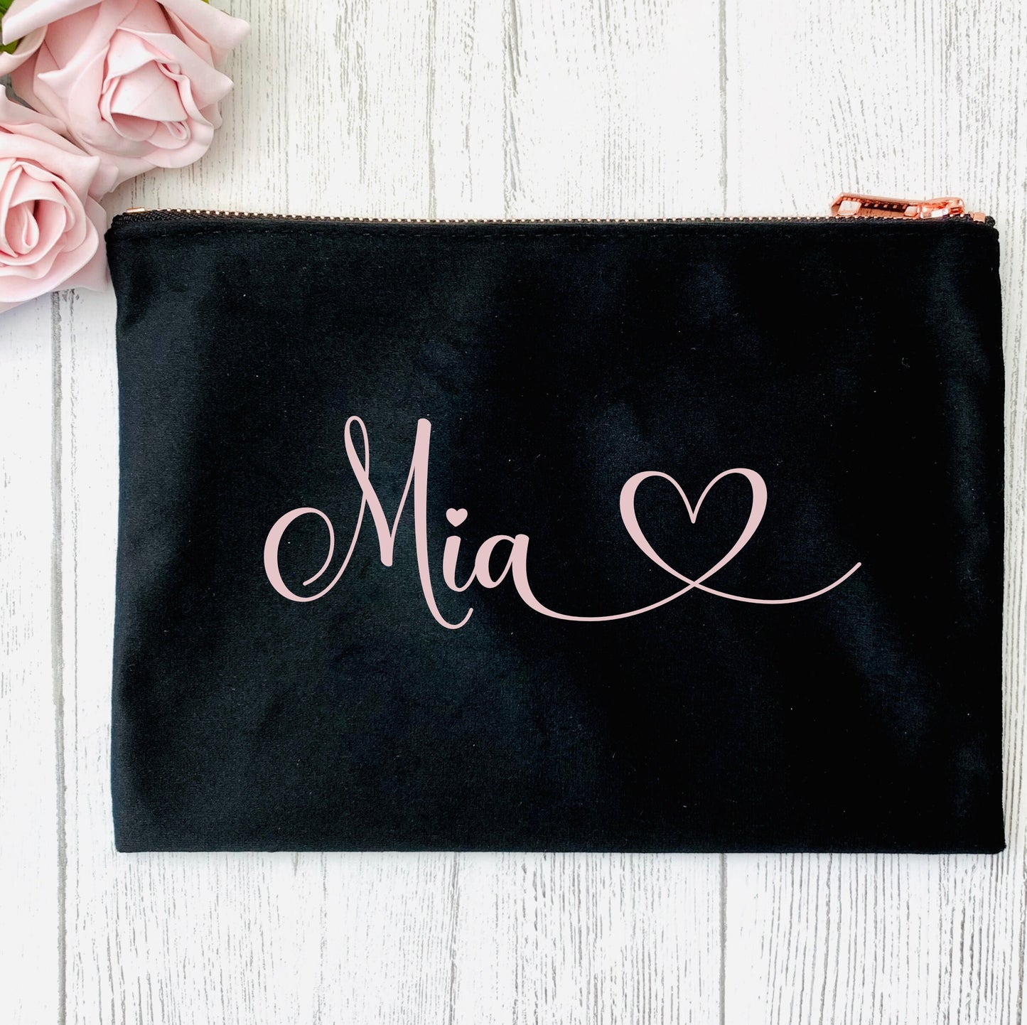 Personalised Velvet Make Up Bag, Cosmetic Bag, Bridesmaid Gift