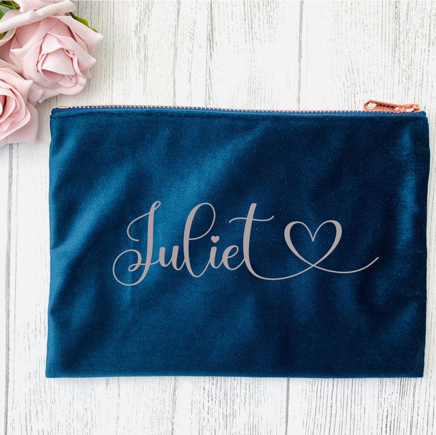 Personalised Velvet Make Up Bag, Cosmetic Bag, Bridesmaid Gift