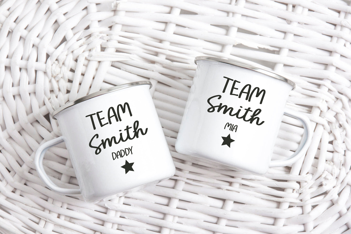 Personalised 'Team' Enamel Mug