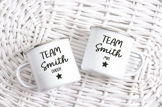 Personalised 'Team' Enamel Mug