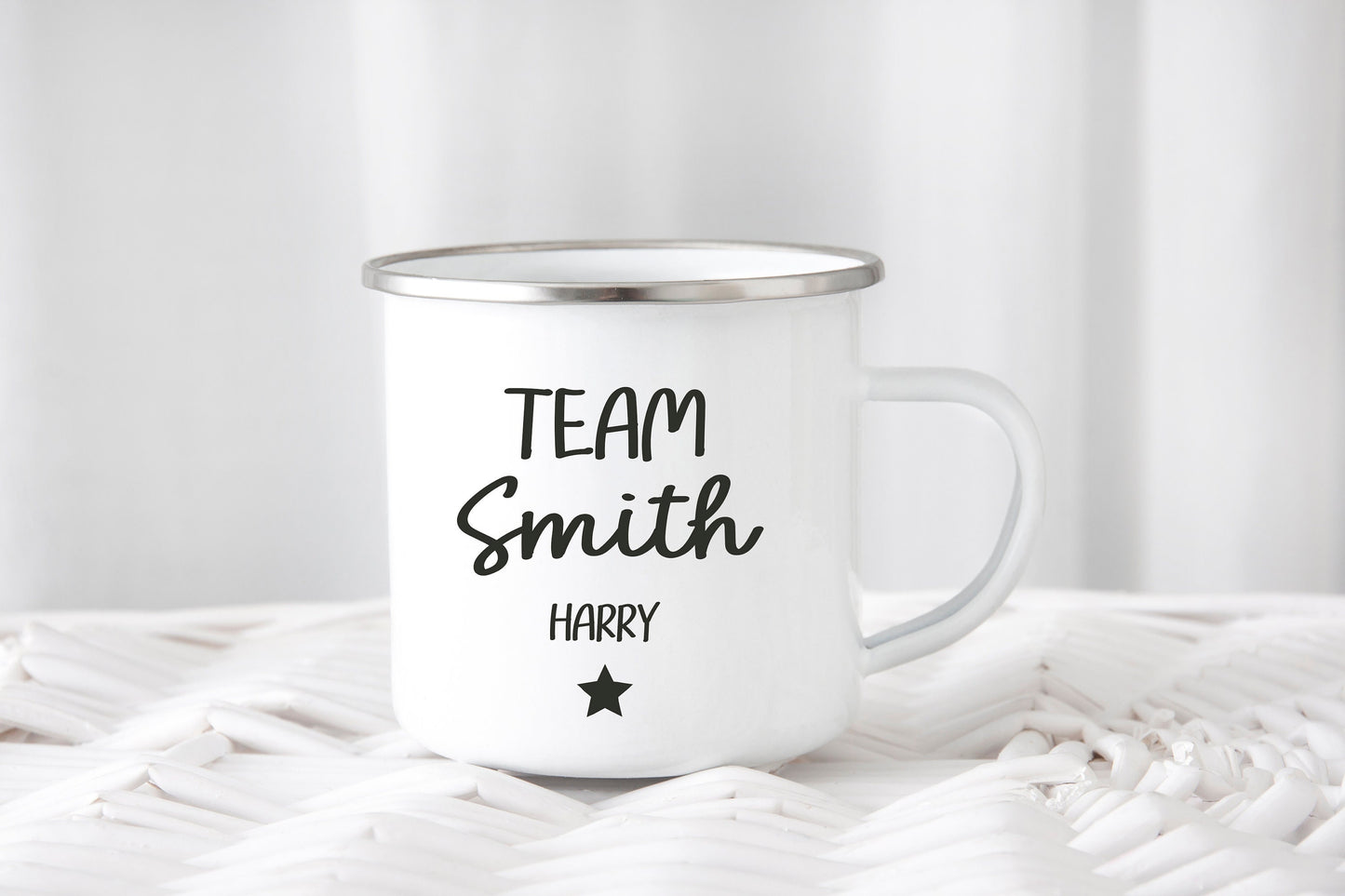 Personalised 'Team' Enamel Mug