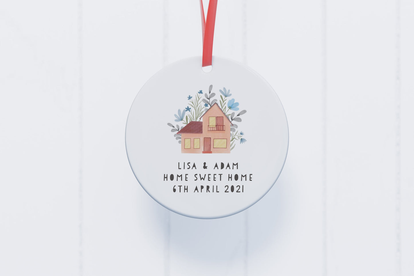 New Home Keepsake, Ceramic hanging bauble, new home bauble, new home ornament, new home decoration, personalised bauble