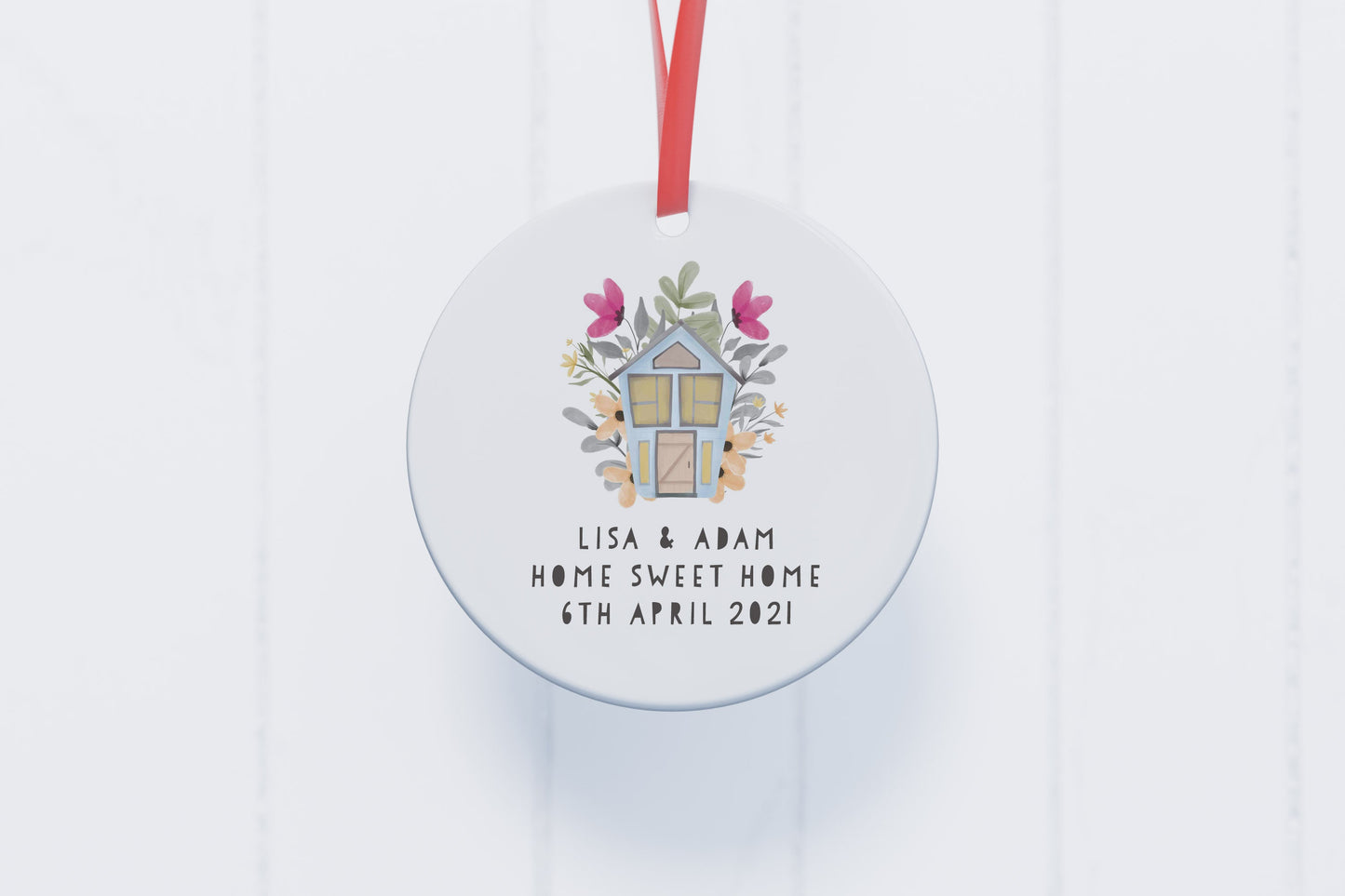 New Home Keepsake, Ceramic hanging bauble, new home bauble, new home ornament, new home decoration, personalised bauble