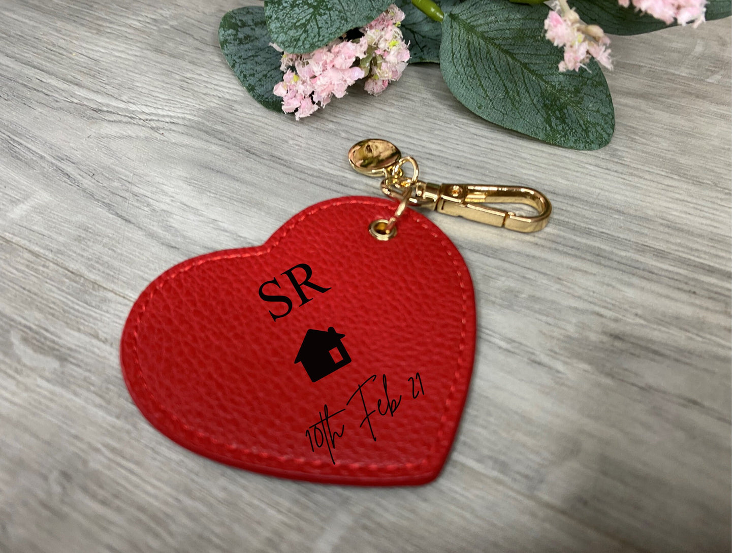 Personalised Heart Keyring, New Home Keyring, His and Hers