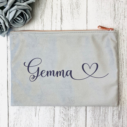 Personalised Velvet Make Up Bag, Cosmetic Bag, Bridesmaid Gift