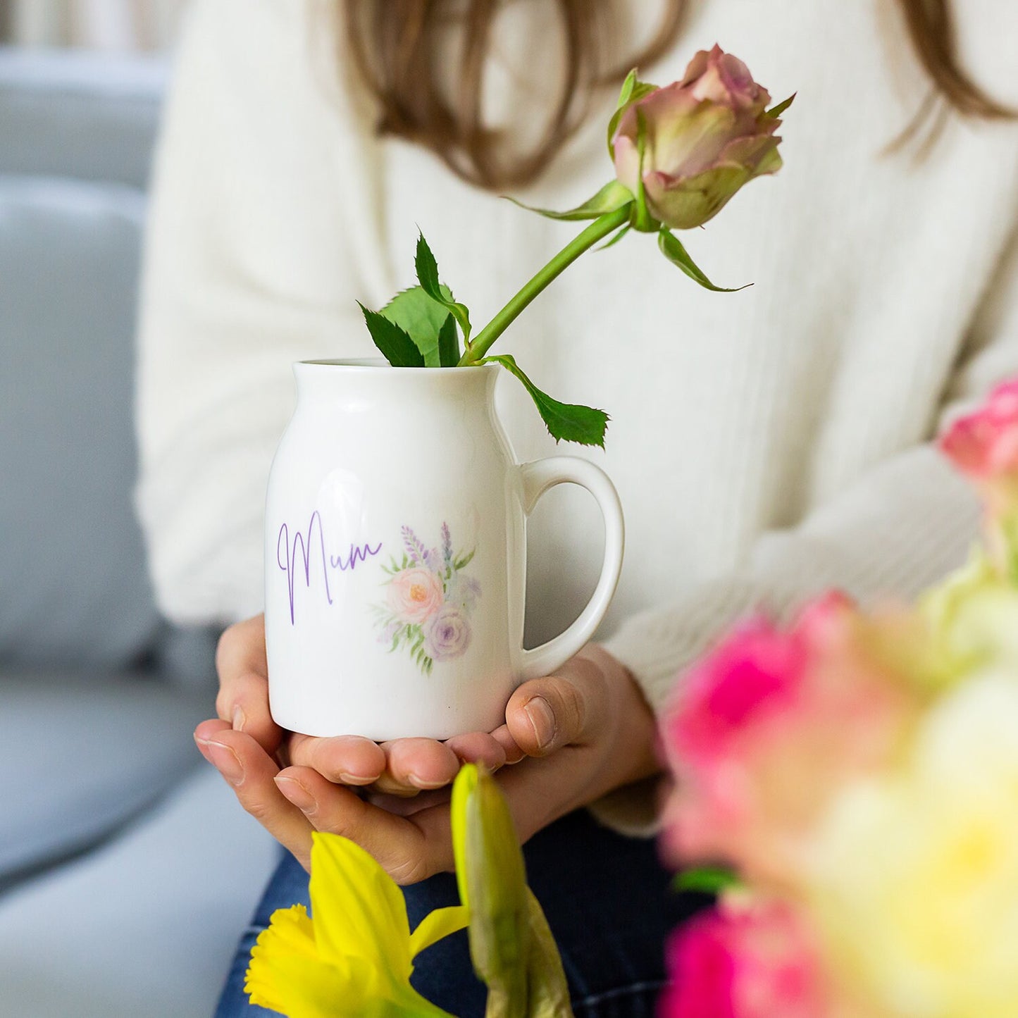 Vase for Mum/Nanny/Granny, Personalised Jug, Mother's Day Gift for Her