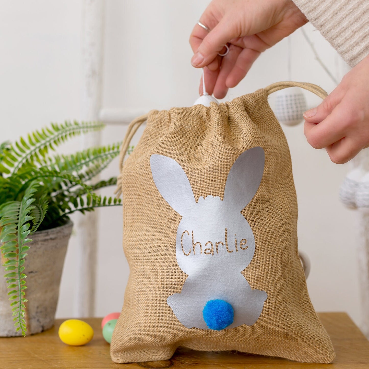 Personalised Easter Jute Bag