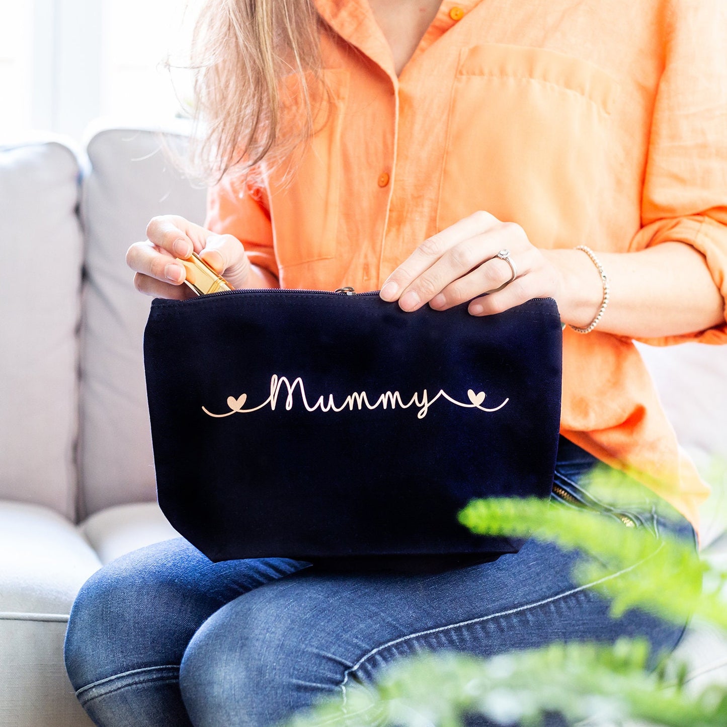 Personalised Cosmetic Bag - Bridesmaid - Gift for Her - Mum - Friend - Birthday- Personalised Make up Bag - Organic Cotton