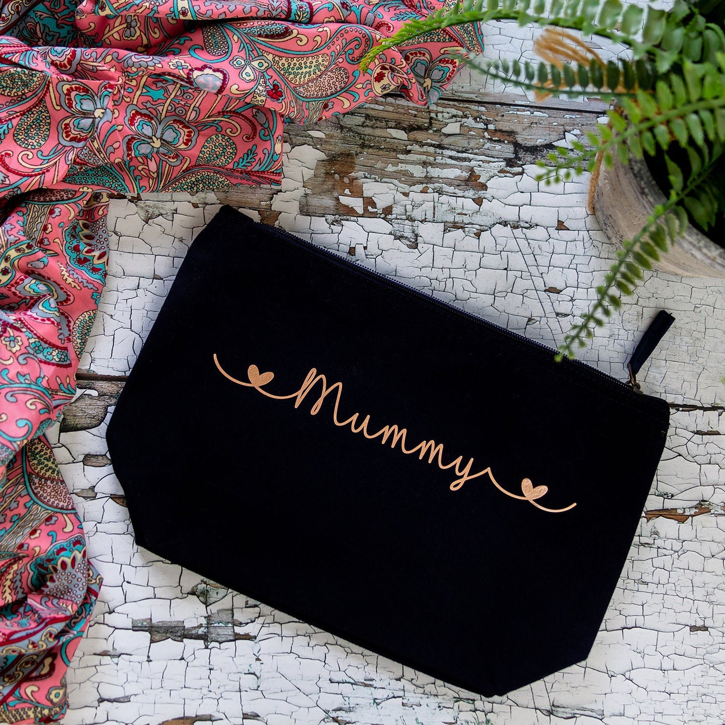 Personalised Cosmetic Bag - Bridesmaid - Gift for Her - Mum - Friend - Birthday- Personalised Make up Bag - Organic Cotton