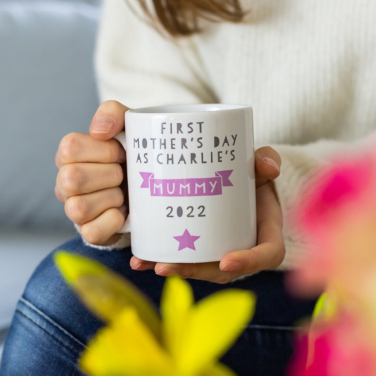 First Mother's Day Personalised Mug, New Mum Cup and Coaster Gift Set