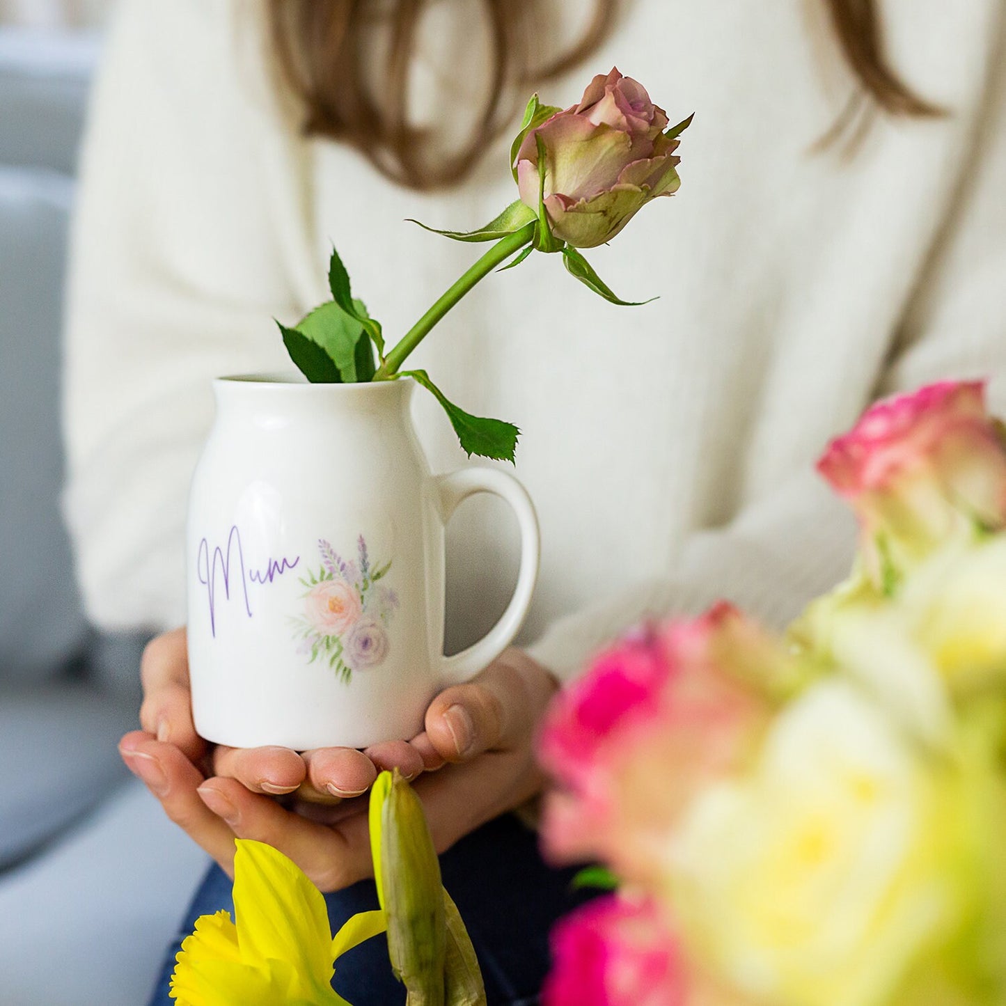 Vase for Mum/Nanny/Granny, Personalised Jug, Mother's Day Gift for Her