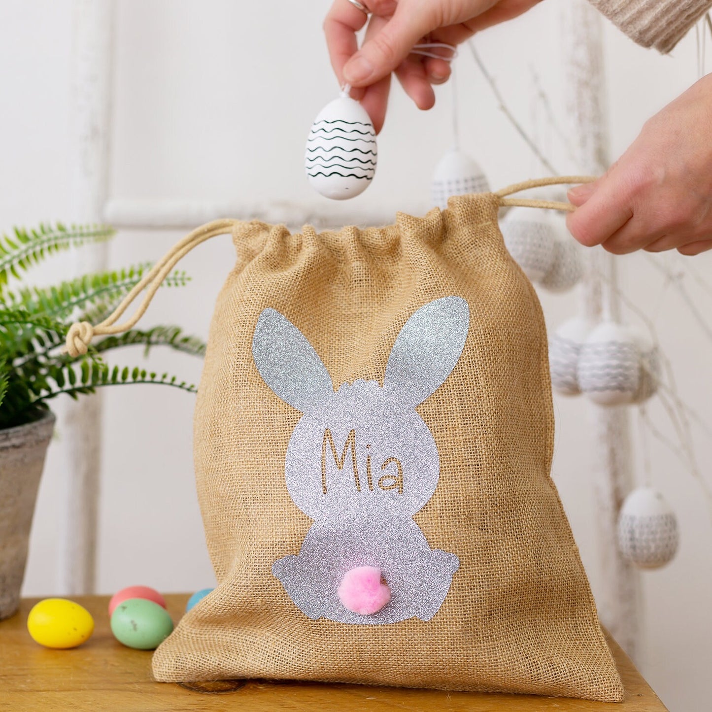 Personalised Easter Jute Bag