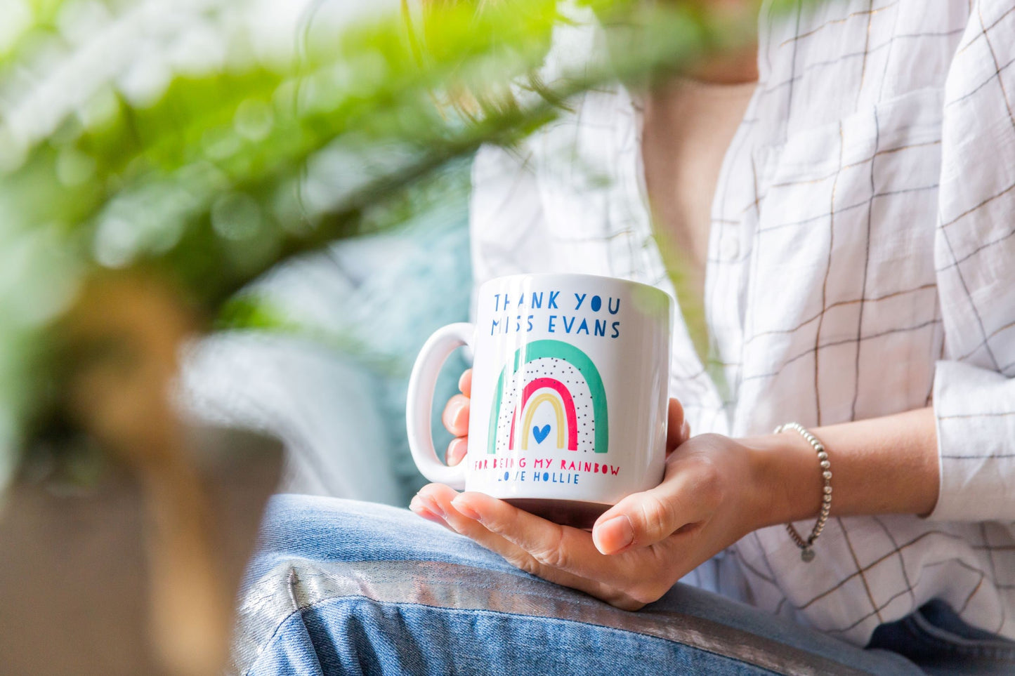 Personalised Rainbow Mug - Teacher Gift - Thank you Present