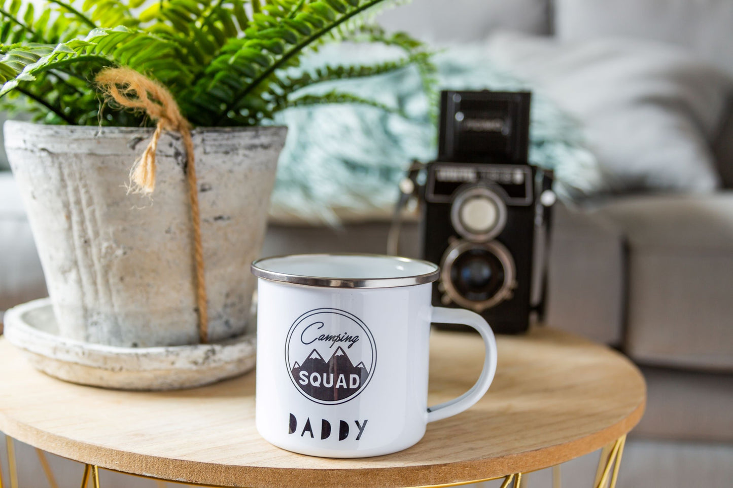 Personalised Camping Squad Enamel Mug, Adventure, Hiking, Camping Gift