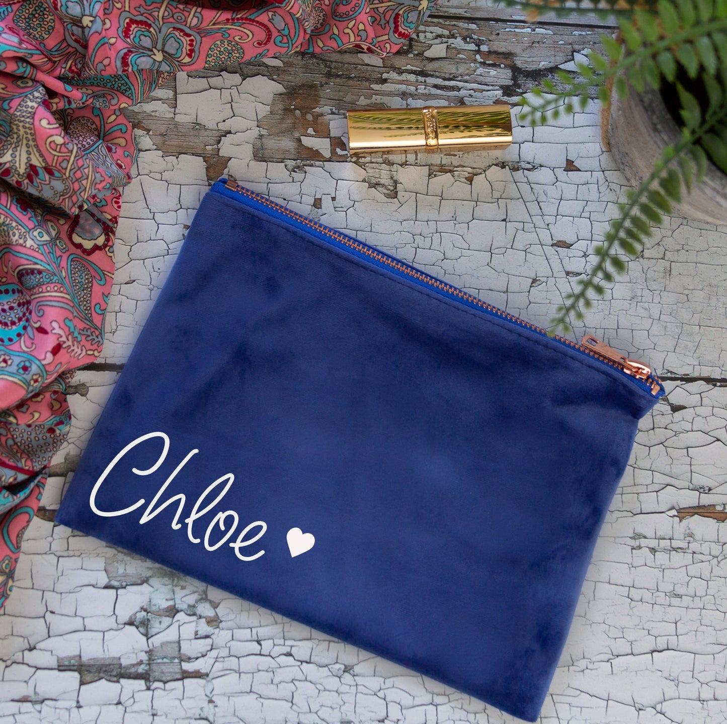 Personalised Velvet Make Up Bag, Cosmetic Bag, Bridesmaid Gift