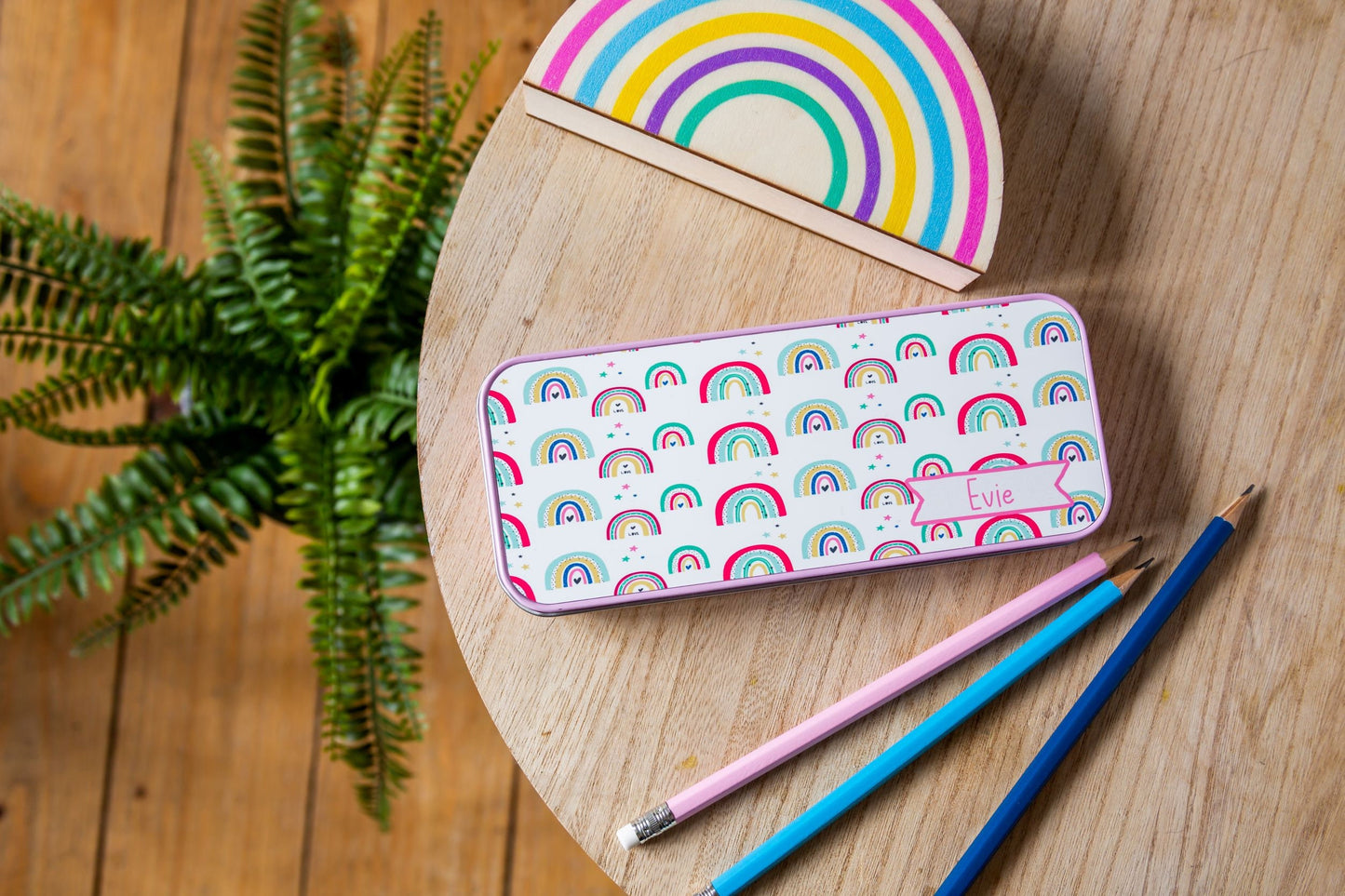 Rainbow Back to School Range, Pencil Tin, School Bag Tag, Water Bottle