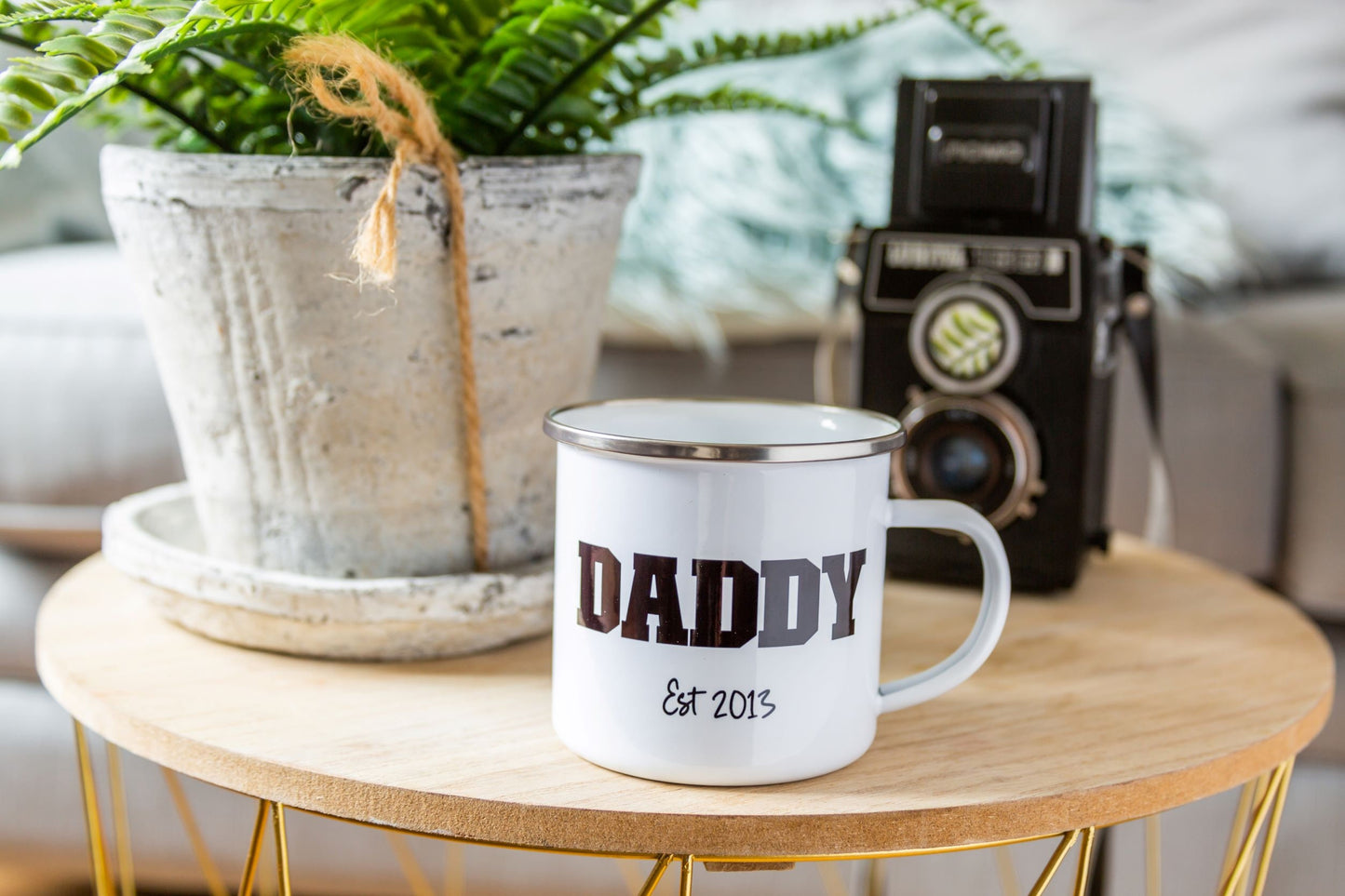 Personalised Enamel Mug for Daddy/Dad/Grandad, Father's Day Gift