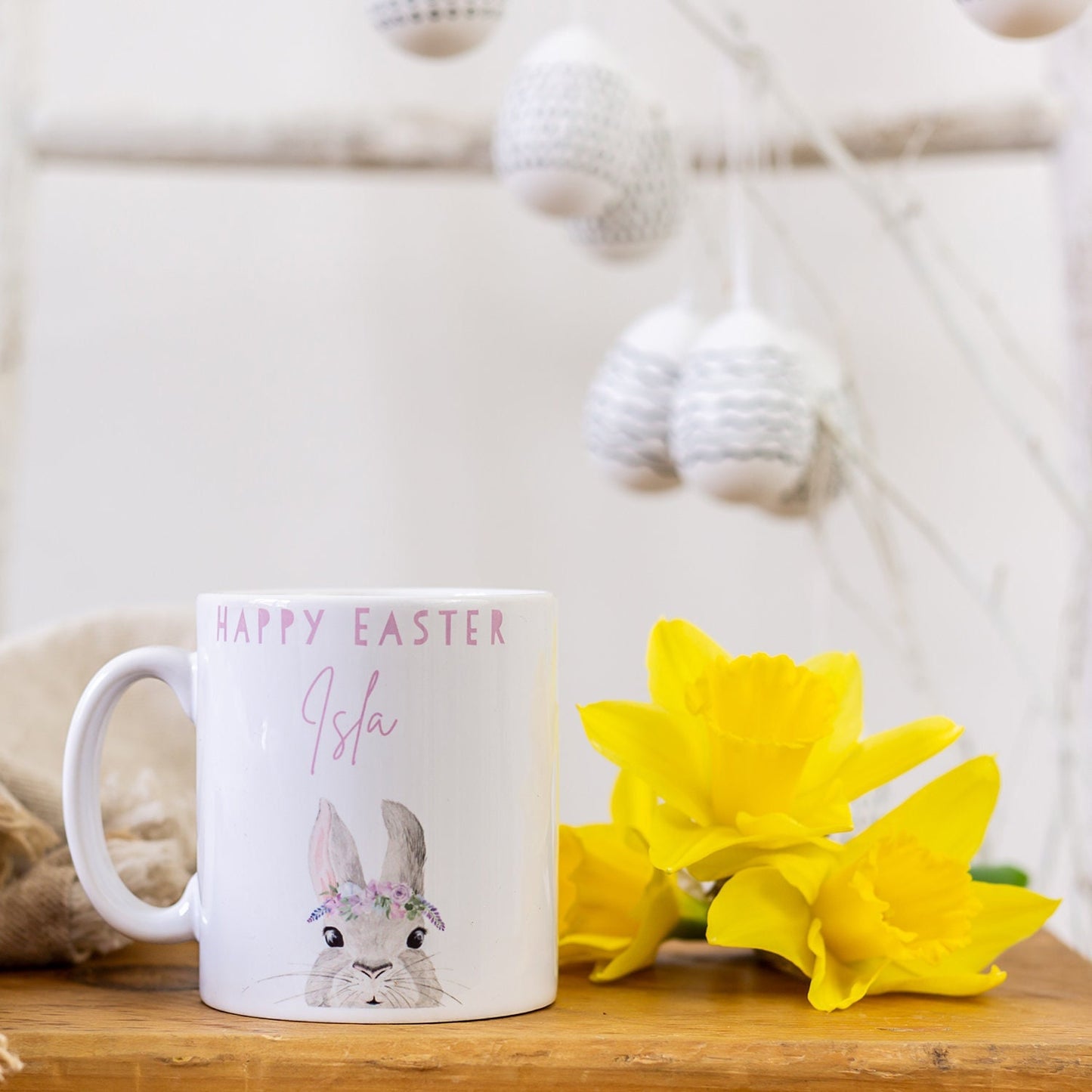 Easter Bunny Personalised Mug, Easter Gift for Children