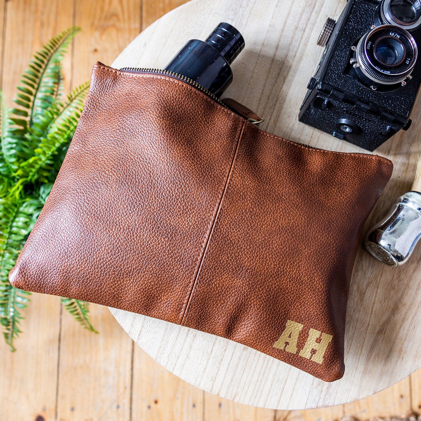 Personalised Dad Washbag, Father Wash Bag, Daddy Gifts, Christmas Dad Gift, Leather Look Wash Bag, Initial Washbag, Beard Gift, Men's Gift