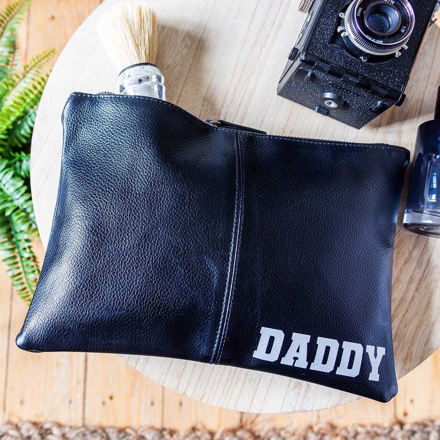 Personalised Dad Washbag, Father Wash Bag, Daddy Gifts, Christmas Dad Gift, Leather Look Wash Bag, Initial Washbag, Beard Gift, Men's Gift